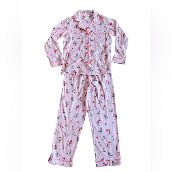 BedHead Other - Bedhead women’s  Sz Medium Pink Ski  2 Piece Classic Stretchy PJ Pajama Set